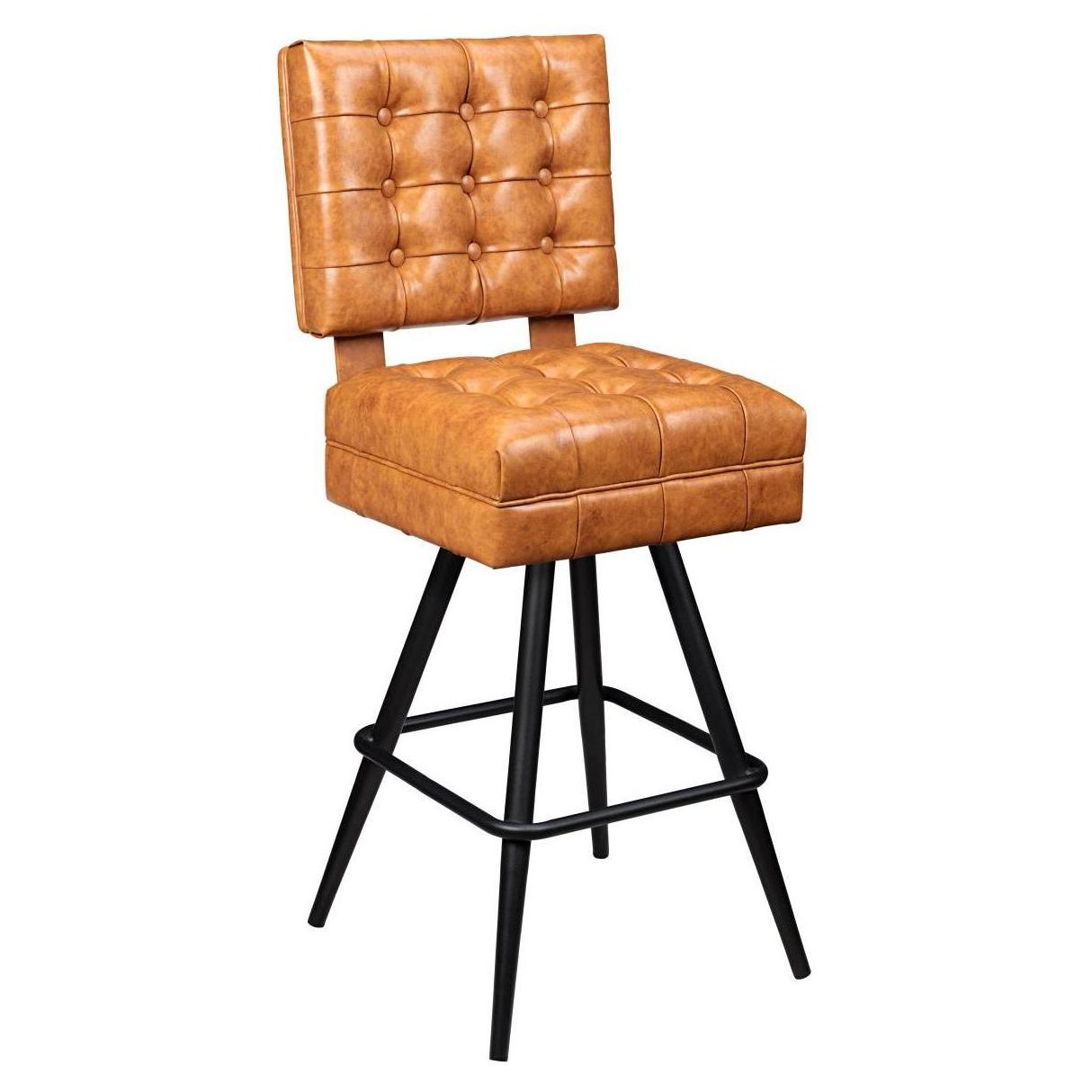 Belvedere Tufted Premium Bucket Bar Stool with Square Frame19cd31cbde873e1484