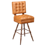 Belvedere Tufted Premium Bucket Bar Stool with Vintage Frame19cd31fd83f361d68