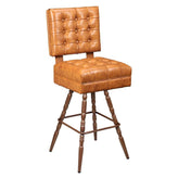 Belvedere Tufted Premium Bucket Bar Stool with Vintage Frame19cd31fd83f361d68