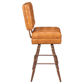 Belvedere Tufted Premium Bucket Bar Stool with Vintage Frame19cd31fd83f69aa537