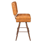 Belvedere Tufted Premium Bucket Bar Stool with Vintage Frame19cd31fd83f69aa537