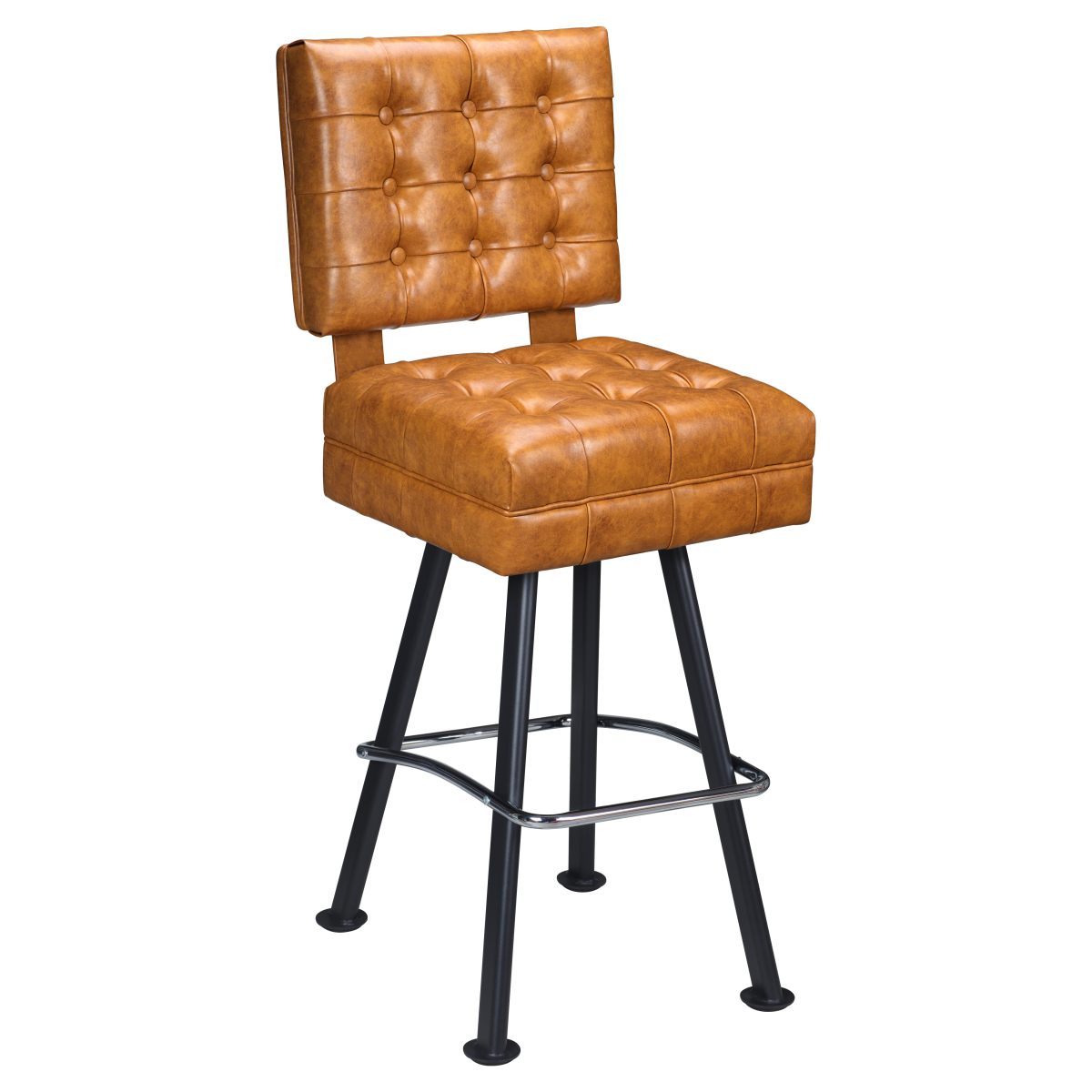Belvedere Tufted Premium Bucket Bar Stool with Arched-Oval Frame1a08218430c113e05f