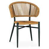 Sydney Woven Synthetic Rope Seat Outdoor Chair with Half Back