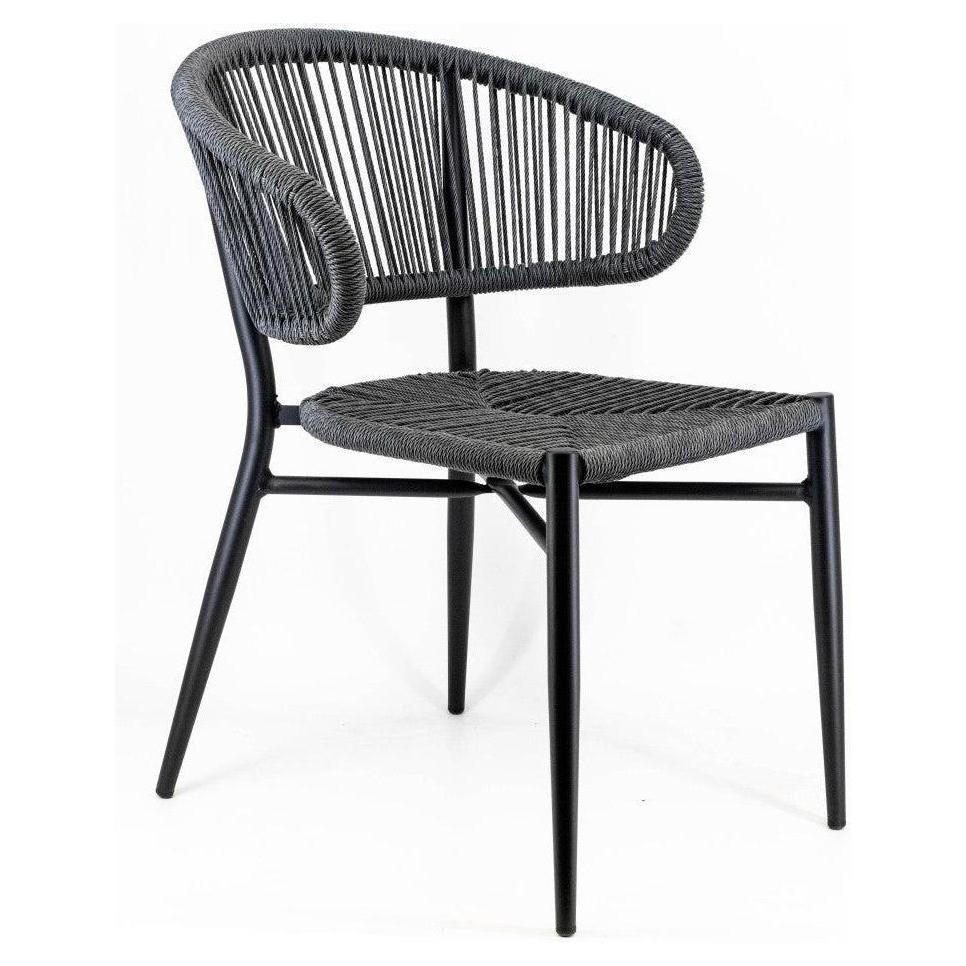 Sydney Woven Synthetic Rope Seat Outdoor Chair with Half Back