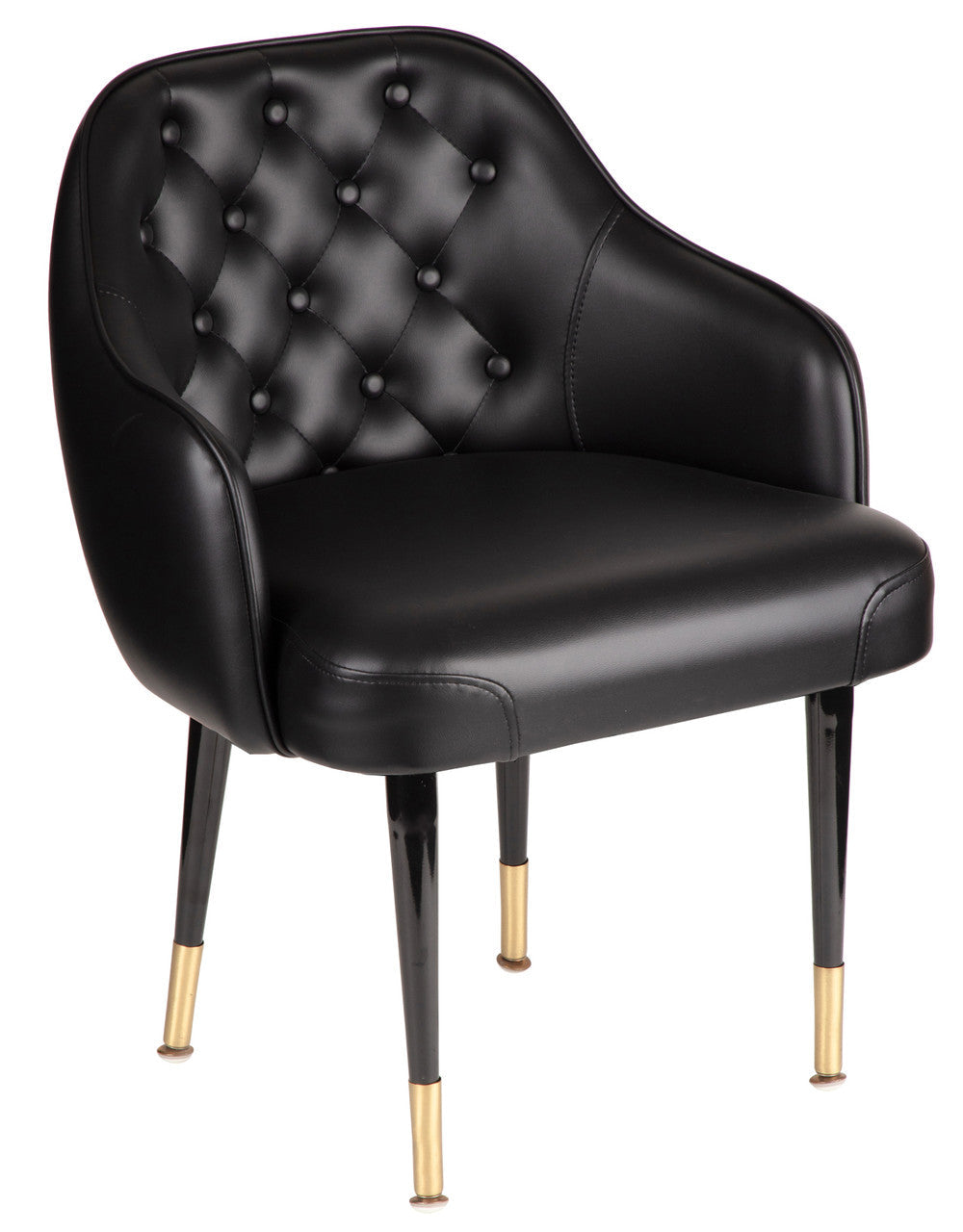 Solid Upholstered Button Tufted Arm Chair