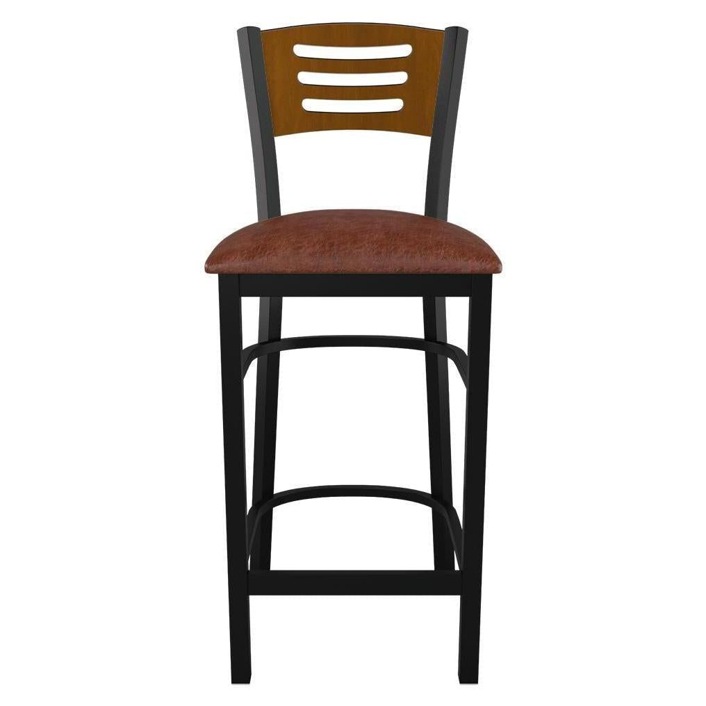 Interchangeable Back Metal Bar Stool with 3 Slats Back19c43dd20bd150ddde