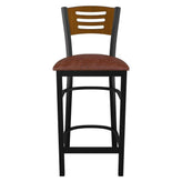 Interchangeable Back Metal Bar Stool with 3 Slats Back19c43dd20bd150ddde
