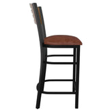 Interchangeable Back Metal Bar Stool with 3 Slats Back19c43dd20bd71ced7f