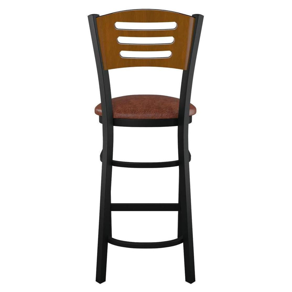 Interchangeable Back Metal Bar Stool with 3 Slats Back19c43dd20bd459a746