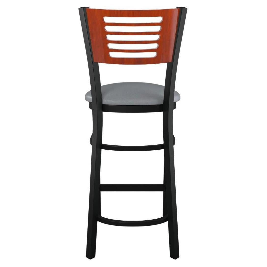 Interchangeable Back Metal Bar Stool with 5 Slats Back19c43e384872f9a6cf