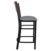 Interchangeable Back Metal Bar Stool with 5 Slats Back19c43e384874c2edaf