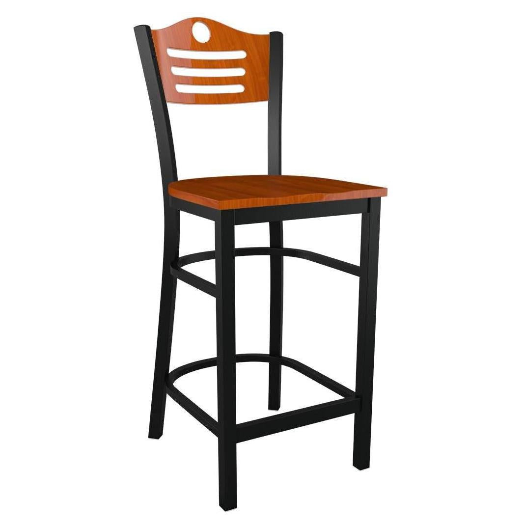 Interchangeable Back Metal Bar Stool with 3 Slats & Circle Back19c43d8fbe8134f650