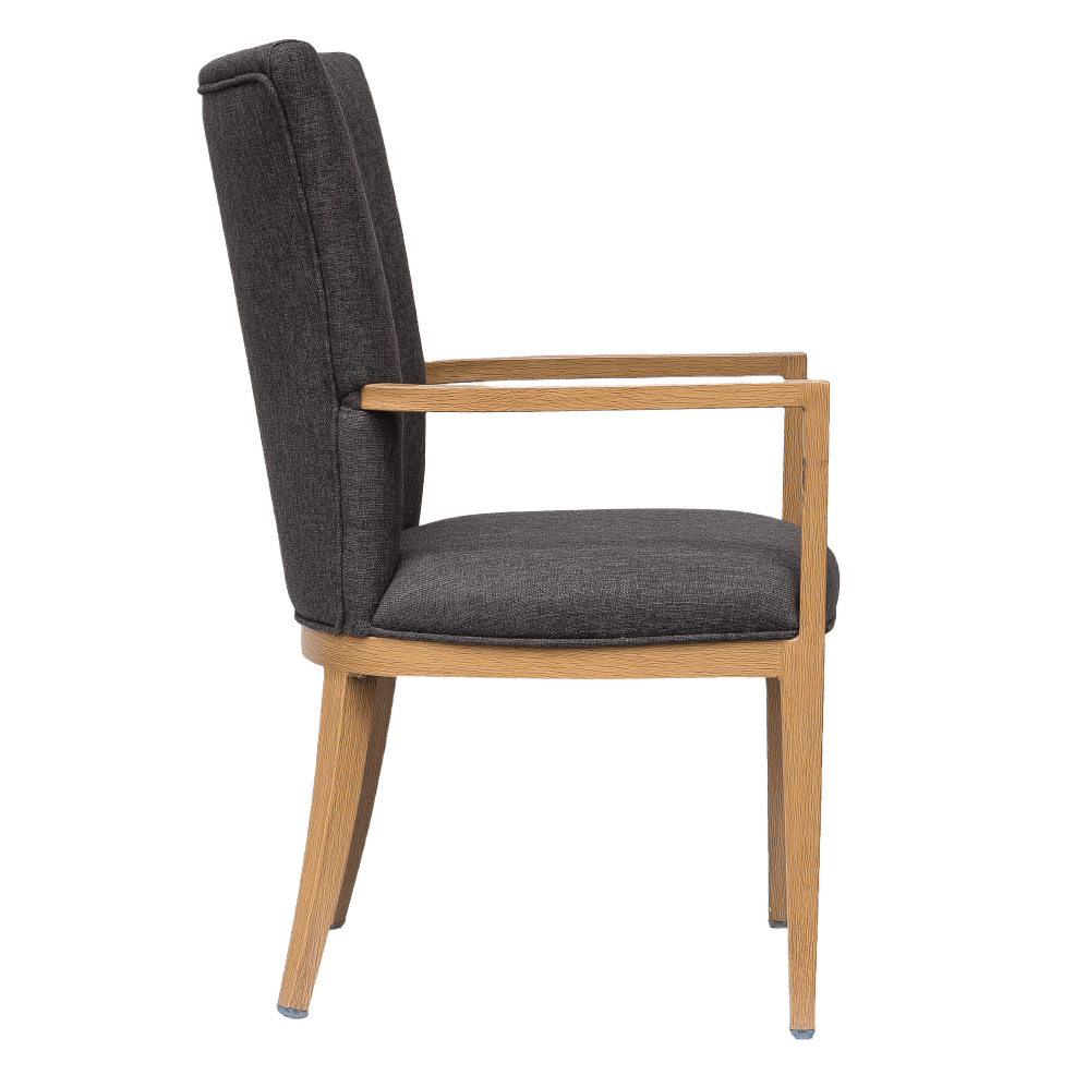 Sorrento Wood Grain Aluminum Upholstered Arm Chair19fd93af11f3f9ff57