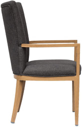 Sorrento Wood Grain Aluminum Upholstered Arm Chair19fd93af11f3f9ff57