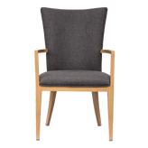 Sorrento Wood Grain Aluminum Upholstered Arm Chair19fd93af11f136714d