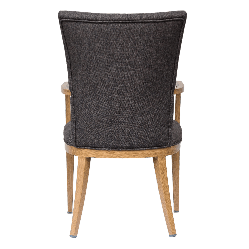 Sorrento Wood Grain Aluminum Upholstered Arm Chair19fd93af11f49efa30