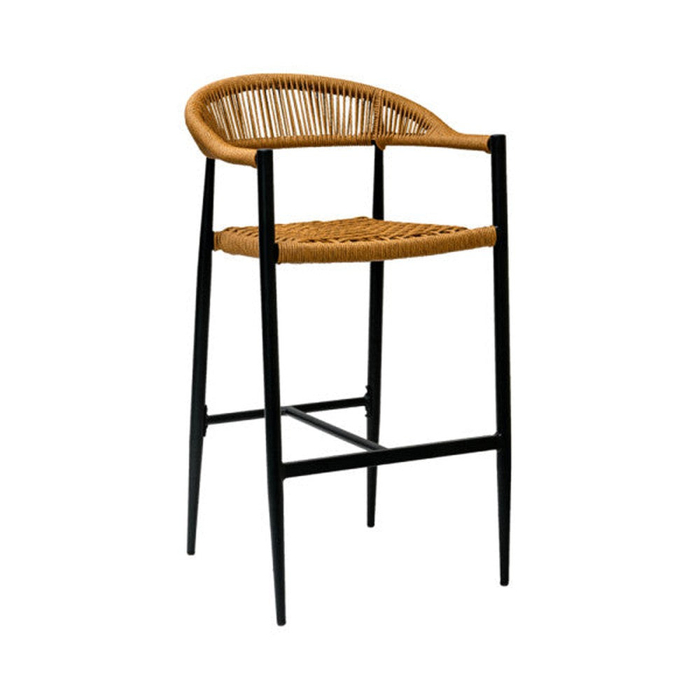 Sydney Woven Synthetic Rope Seat Outdoor Bar Stool
