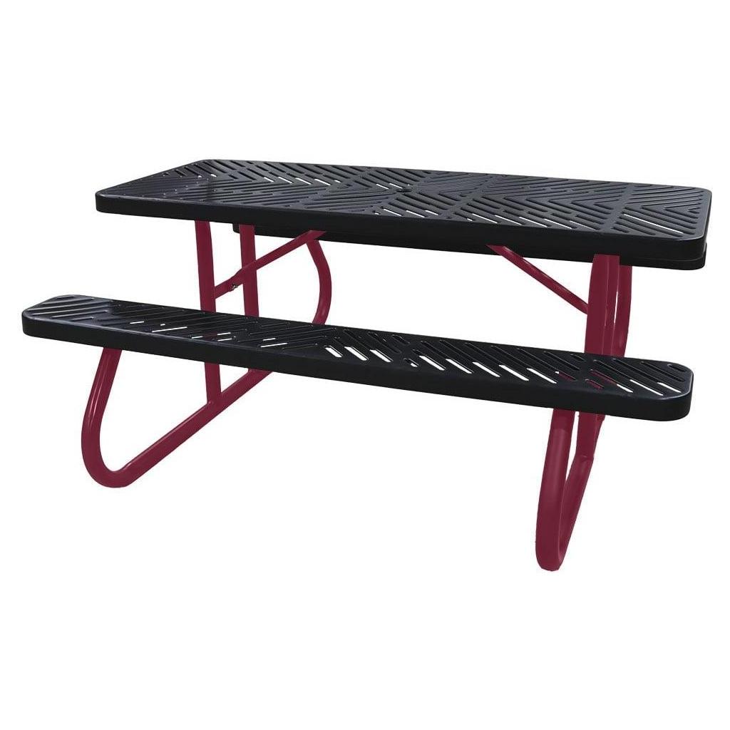 Free Standing 6′ Picnic Table with Laser Cut Design