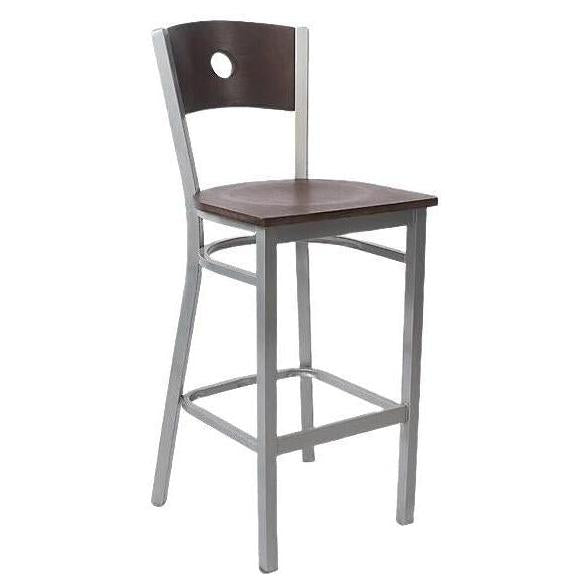Silver Interchangeable Back Metal Bar Stool with Circled Back19c43d3c4f2251b13c