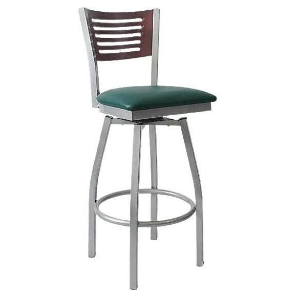 Silver Swivel Interchangeable Back Metal Bar Stool with 5 Slats19c43e6076322608b9