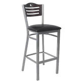 Silver Interchangeable Back Metal Bar Stool with 3 Slats & Circle19c43d8daa66d0b46a