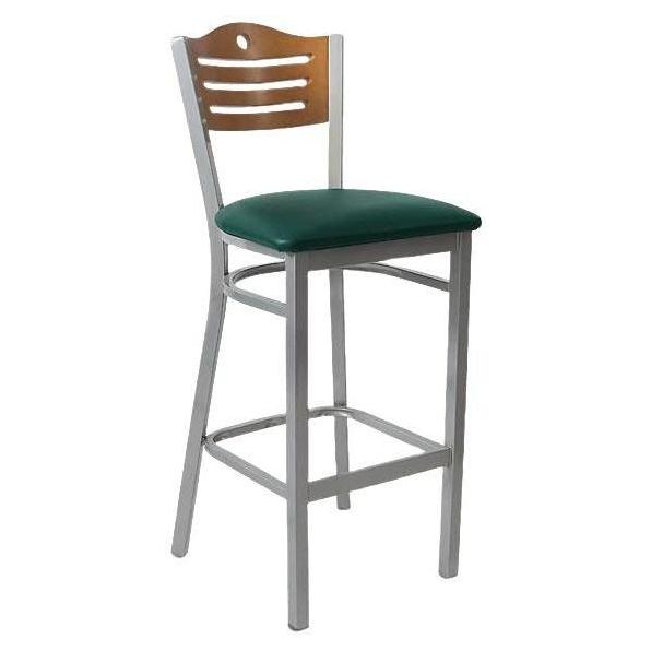 Silver Interchangeable Back Metal Bar Stool with 3 Slats & Circle19c43d8daa64755dba