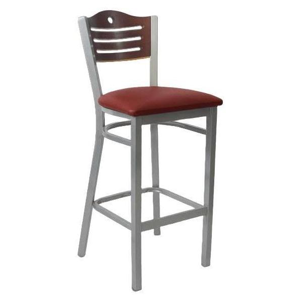 Silver Interchangeable Back Metal Bar Stool with 3 Slats & Circle19c43d8daa662d418b