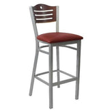 Silver Interchangeable Back Metal Bar Stool with 3 Slats & Circle19c43d8daa662d418b