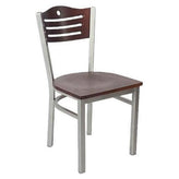 Silver Interchangeable Back Metal Restaurant Chair with Slats & Circle19c43d70b321c26457