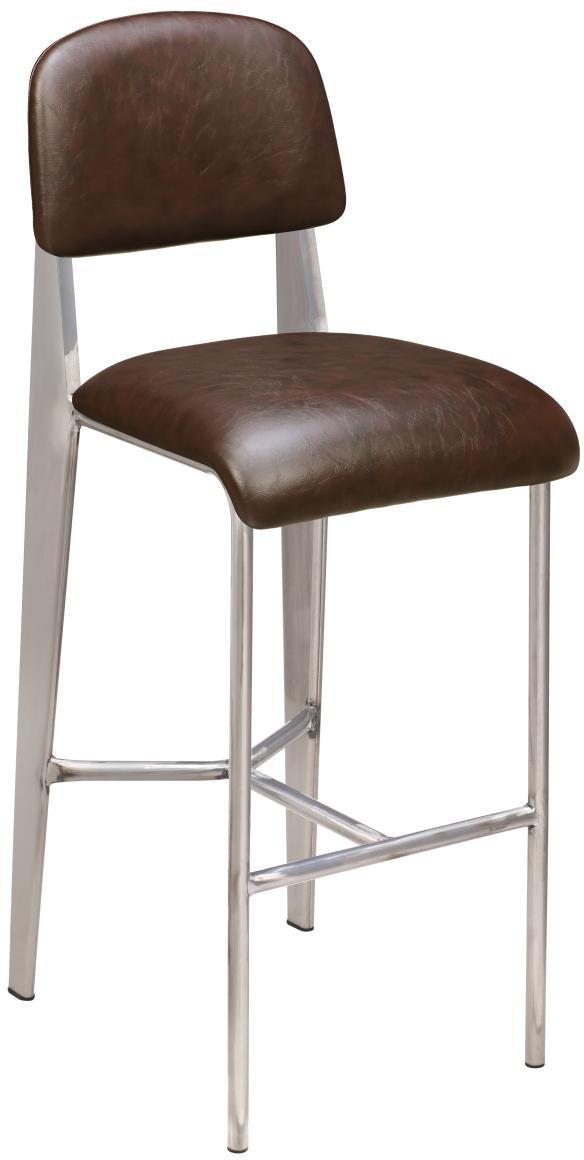 Nico Padded Metal Bar Stool in Clear Coat19ba4e4e1e64d2e8ff
