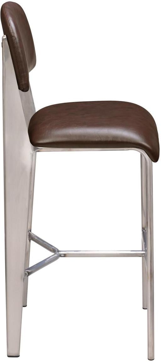 Nico Padded Metal Bar Stool in Clear Coat19ba4e4e1e6f9e821