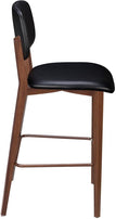 Enzo Wood Grain Metal Bar Stool with Padded Back19b9031e2fb44bb5a5
