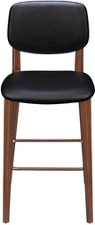 Enzo Wood Grain Metal Bar Stool with Padded Back19b9031e2fb2e74386