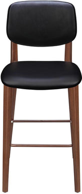 Enzo Wood Grain Metal Bar Stool with Padded Back19b9031e2fb2e74386