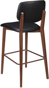 Enzo Wood Grain Metal Bar Stool with Padded Back19b9031e2fb6667c58