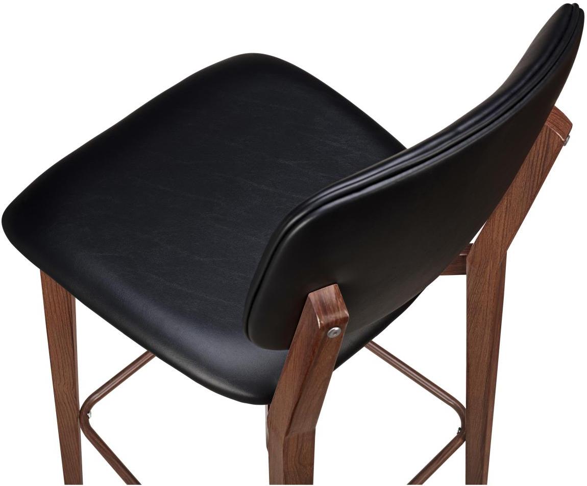 Enzo Wood Grain Metal Bar Stool with Padded Back19b9031e2fb149351c