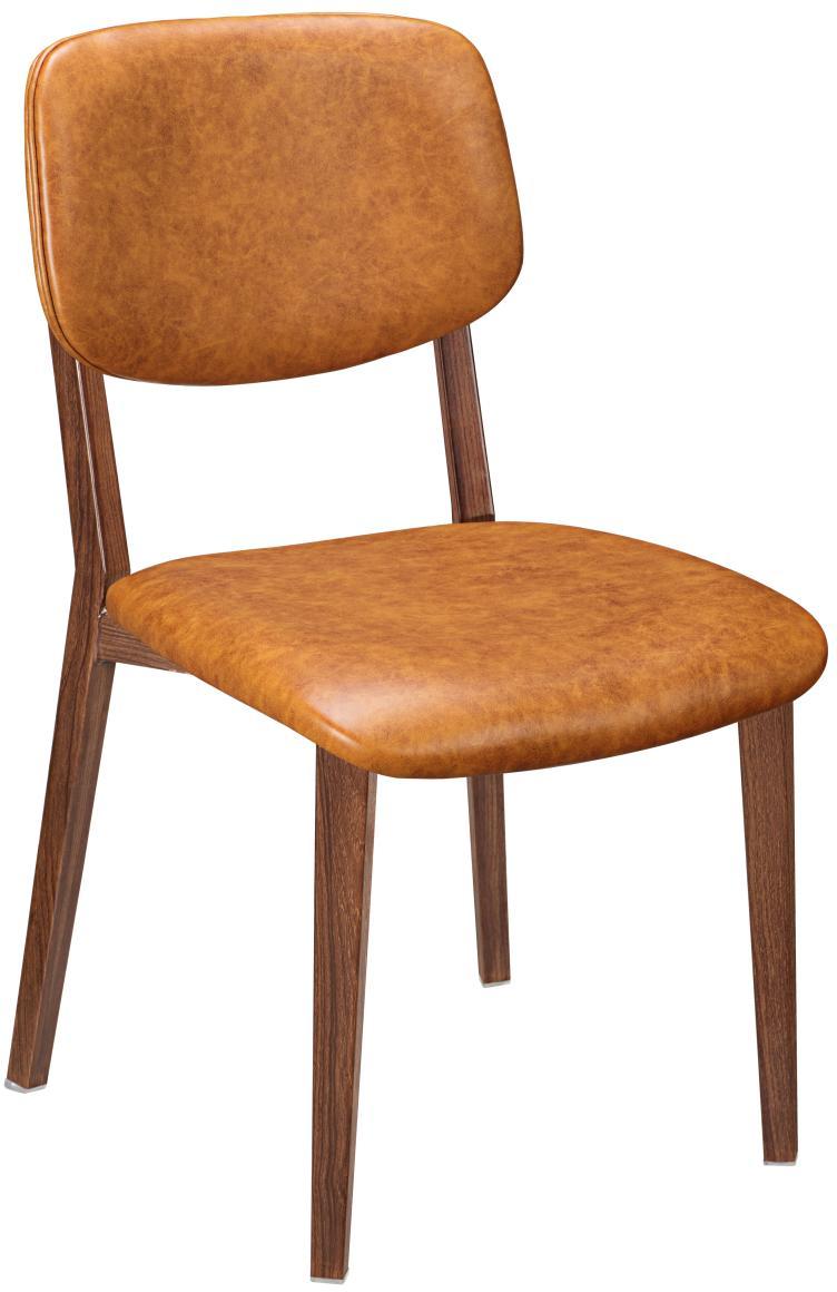 Enzo Wood Grain Metal Chair with Padded Back19b9035bc824bf87ff
