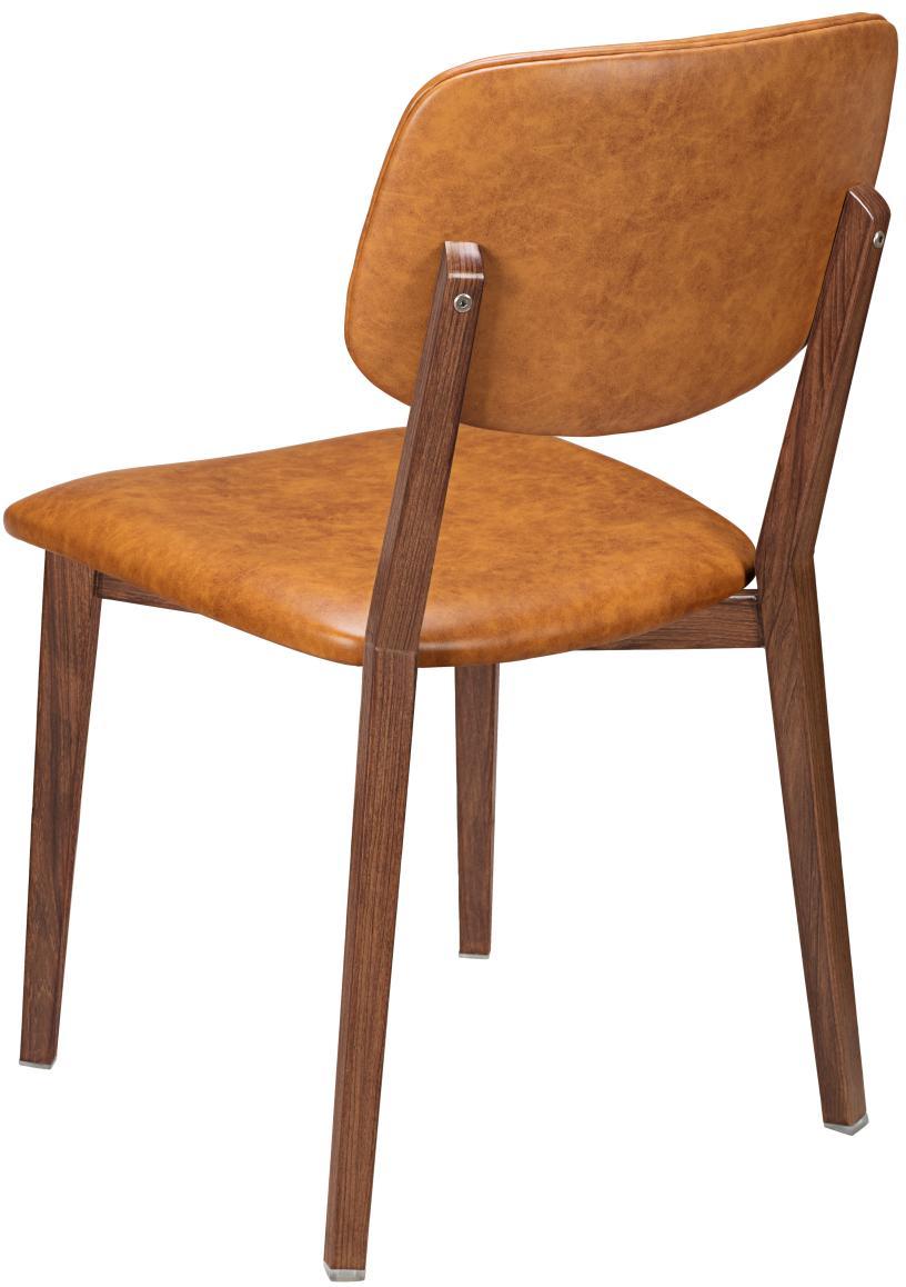 Enzo Wood Grain Metal Chair with Padded Back19b9035bc82446e8fe