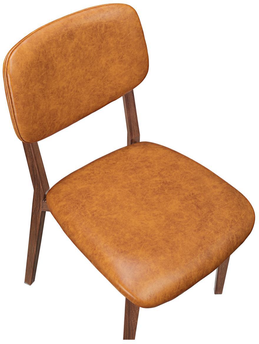 Enzo Wood Grain Metal Chair with Padded Back19b9035bc82212d731