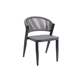 Outdoor Aluminum Chair with Grey Synthetic Fiber Back and Seat