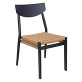 Marin Outdoor Black Aluminum Dining Chair with Woven Terylene Seat
