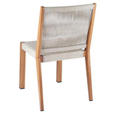 Drift Natural Aluminum Dining Chair with Off-White Woven Terylene Seat and Back