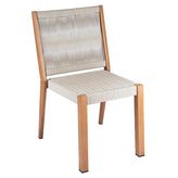 Drift Natural Aluminum Dining Chair with Off-White Woven Terylene Seat and Back