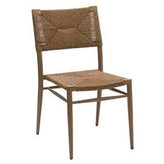 Cabo Wood-Look Aluminum Dining Chair with Woven Rope Seat and Back
