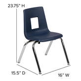 Mickey Advantage Navy Student Stack School Chair - 14-inch