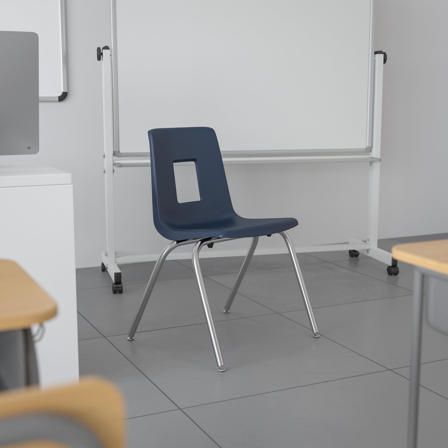 Mickey Advantage Navy Student Stack School Chair - 16-inch