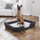 Cooper Orthopedic Comfy Memory Foam Joint Relief Bolster Dog Bed for Dogs up to 44 LBS. - Removable & Washable Cover, Non-Slip Bottom