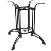 Ornate Matte-Black Outdoor Dining Height Table Base w/ Umbrella Hole Option