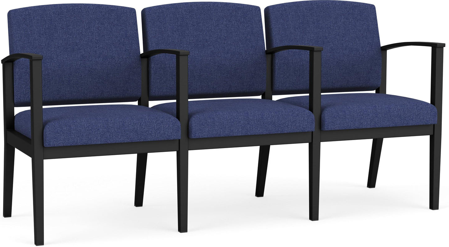 Amherst Steel Waiting Reception 3 Seat Tandem Seating Metal Frame