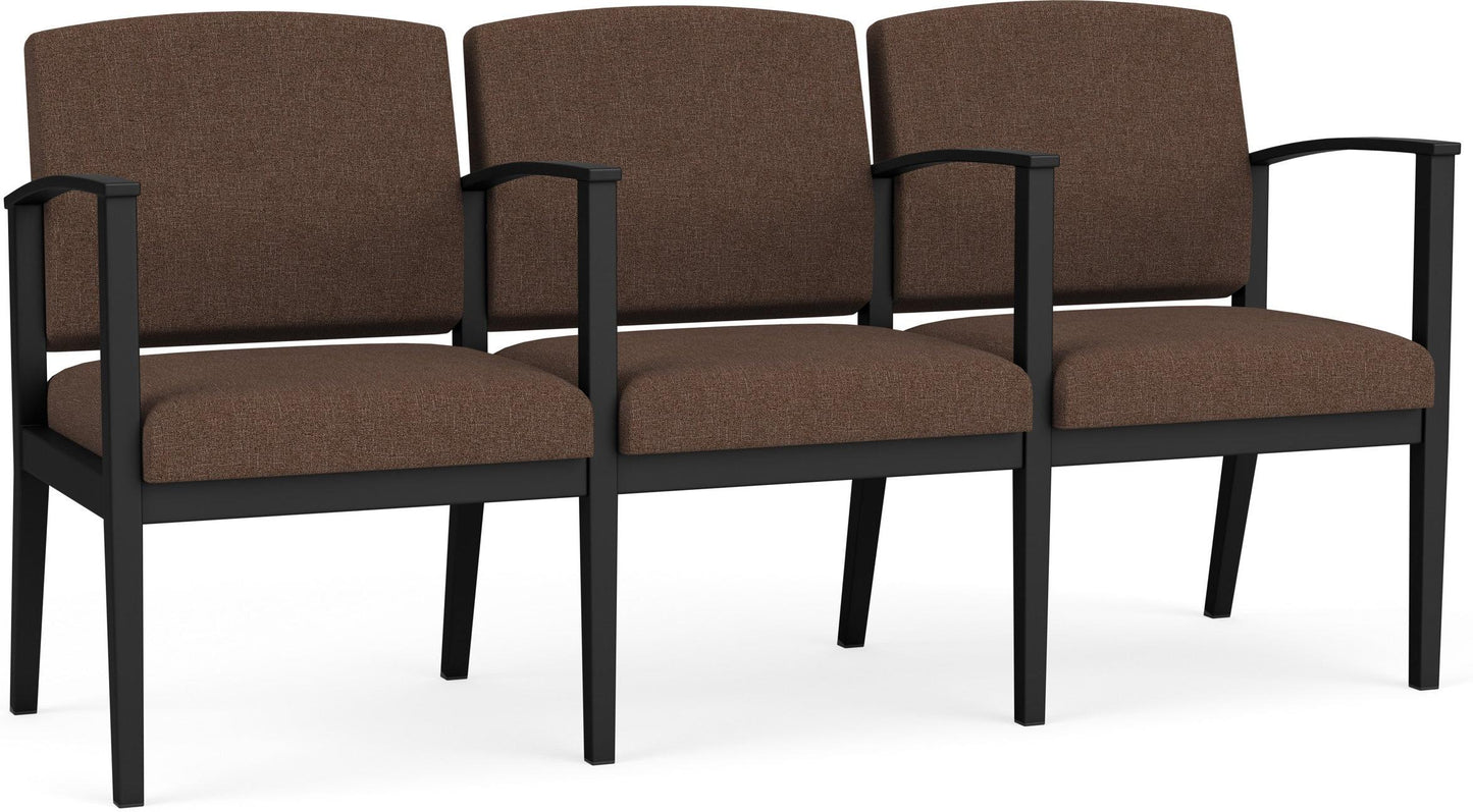 Amherst Steel Waiting Reception 3 Seat Tandem Seating Metal Frame